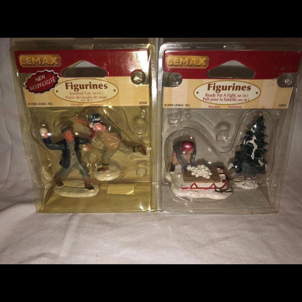 Lemax Village Collection Snowball Fun/Ready For A Fight 62308/52025 Figures 2005